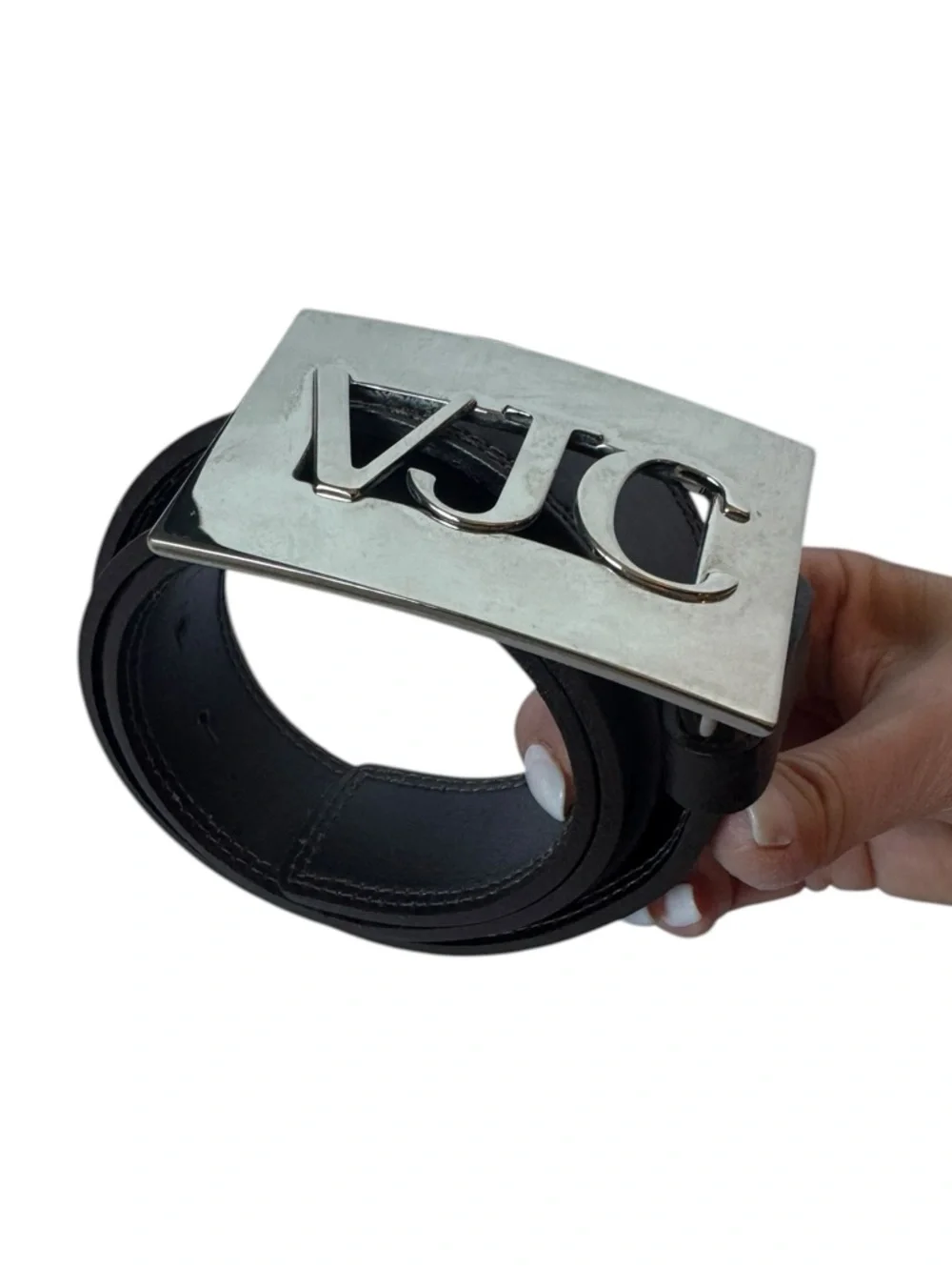 Versace Jeans Couture VJC Dark Brown Faux Leather Belt Size 95